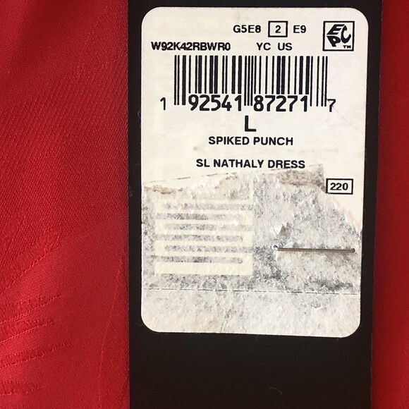 Guess Spike Punch Nathaly Cutout A-Line Mini Dress Size L Red Pink New - Picture 9 of 11
